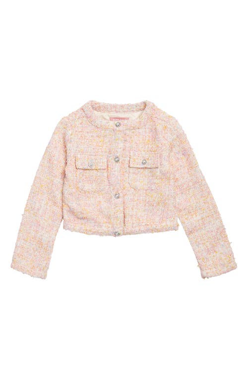 bcbg Kids' Metallic Bouclé Jacket Coral Multi at