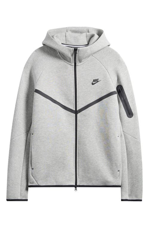 Nike Tech Windrunner Zip Hoodie In Dark Grey Heather/black