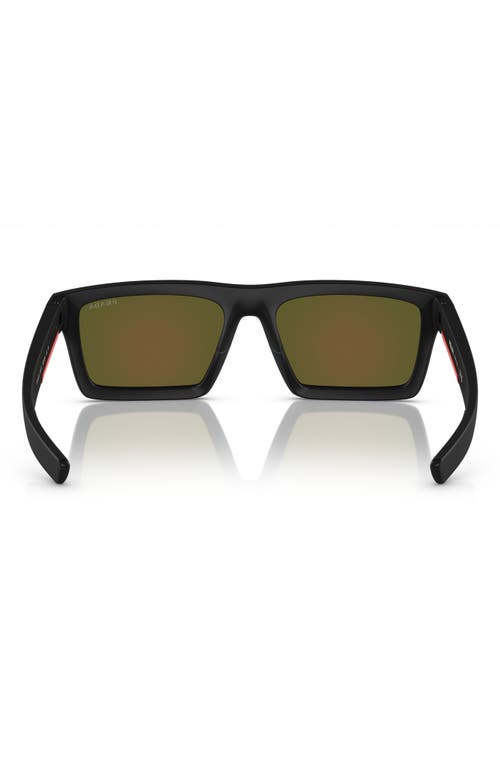 Shop Prada Sport 58mm Square Sunglasses In Black/blue Green