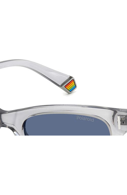 Shop Polaroid 51mm Polarized Square Sunglasses In Grey/blue Polarized