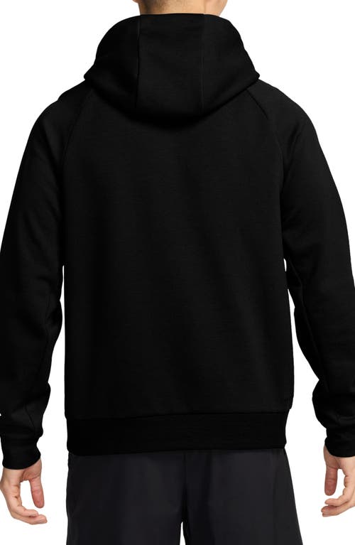 Nike Men's Primary Fleece Dri-fit Uv Pullover Performance Hoodie In Black/black
