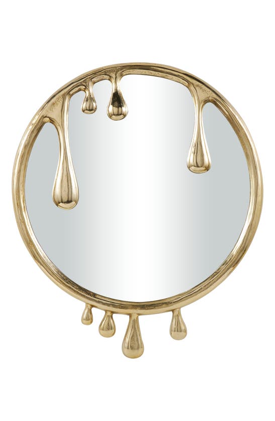 Vivian Lune Home Abstract Melt Wall Mirror In Gold
