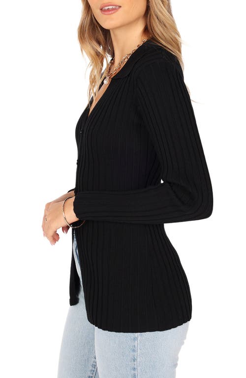 Petal And Pup Petal & Pup Samara Rib Cardigan In Black