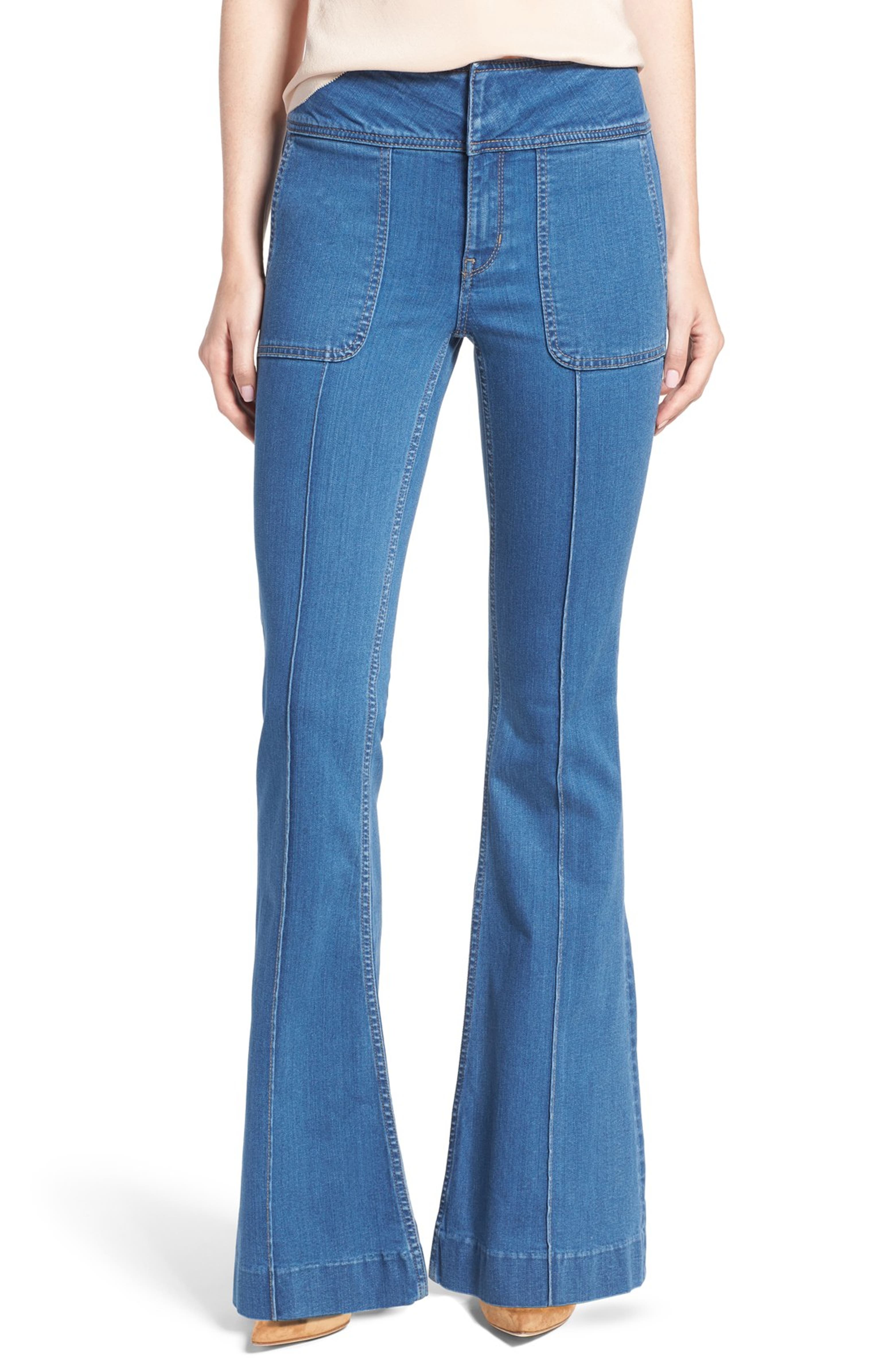Olivia Palermo + Chelsea28 High Rise Flare Jeans (Mode Lt Rinse ...