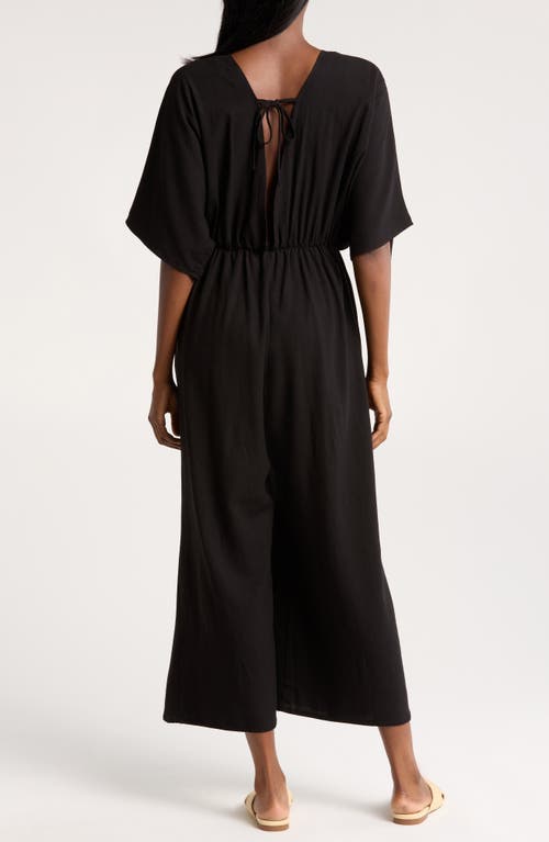 Shop Nordstrom Plunge Neck Cover-up In Black