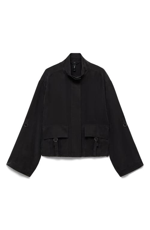 Mango Buckle Pocket Jacket In Black