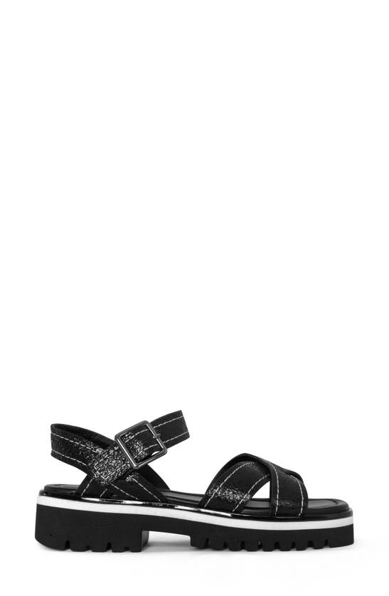 Shop Donald Pliner Lug Sole Slingback Sandal In Black