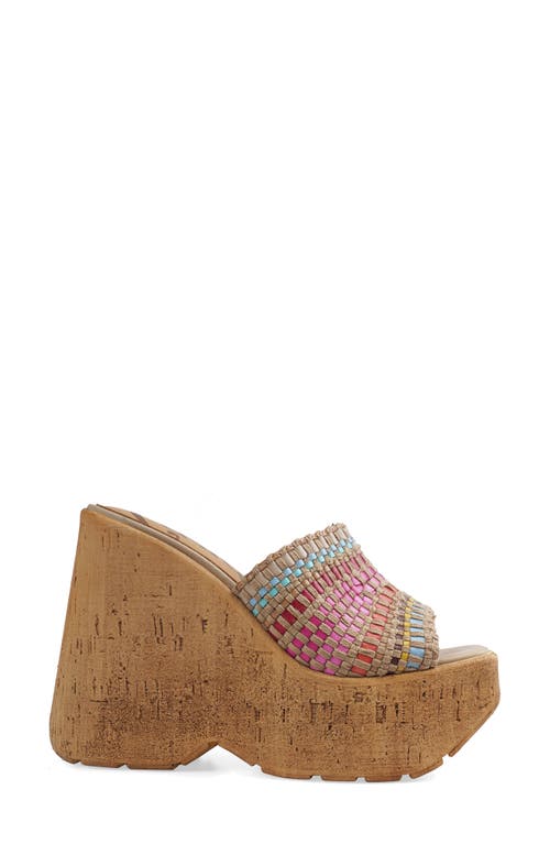Candies Candie's Nelya Platform Wedge Sandal In Natural Raffia