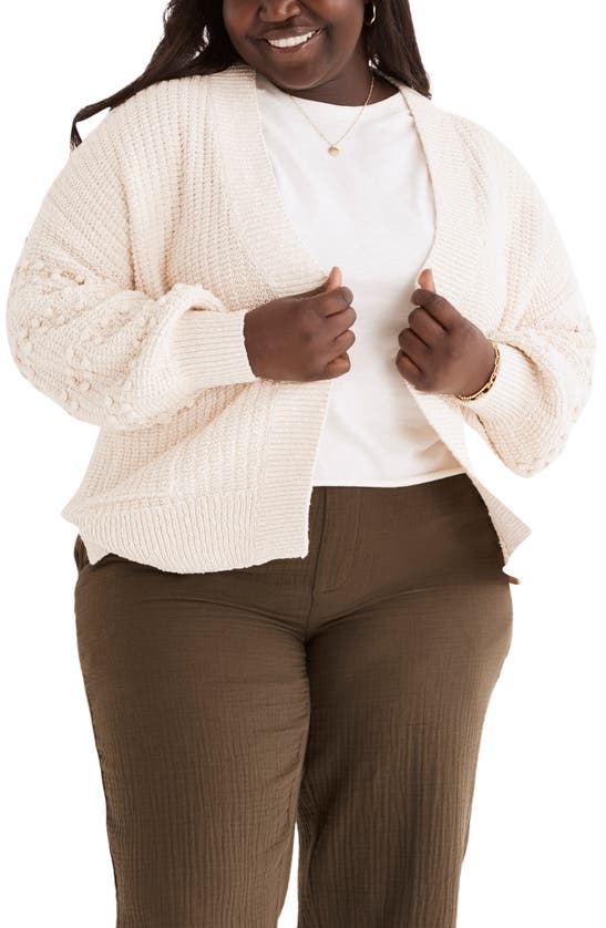 Madewell Bobble Cardigan Sweater In Antique Cream