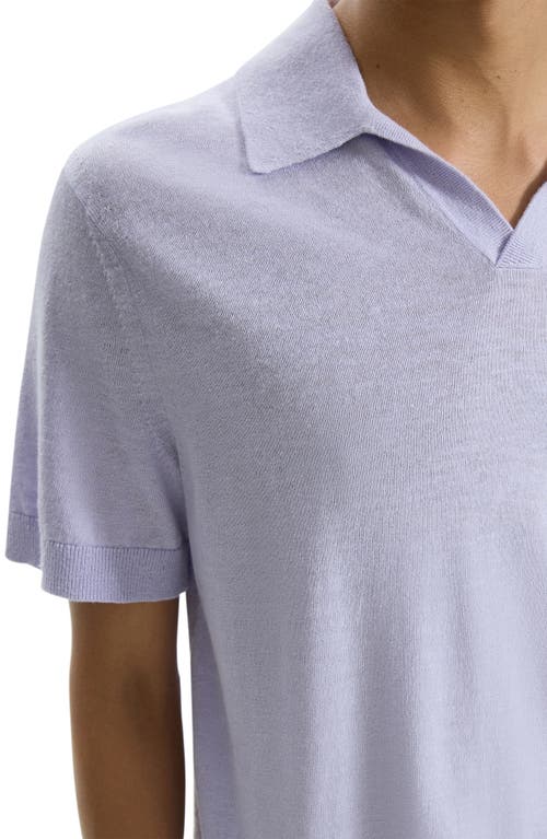 Shop Theory Brenan Linen Blend Polo In Soft Iris - 1qz