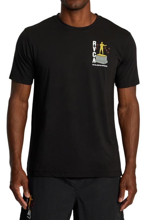 Rvca Luke Boxing Trophy Performance Graphic T-shirt In Black