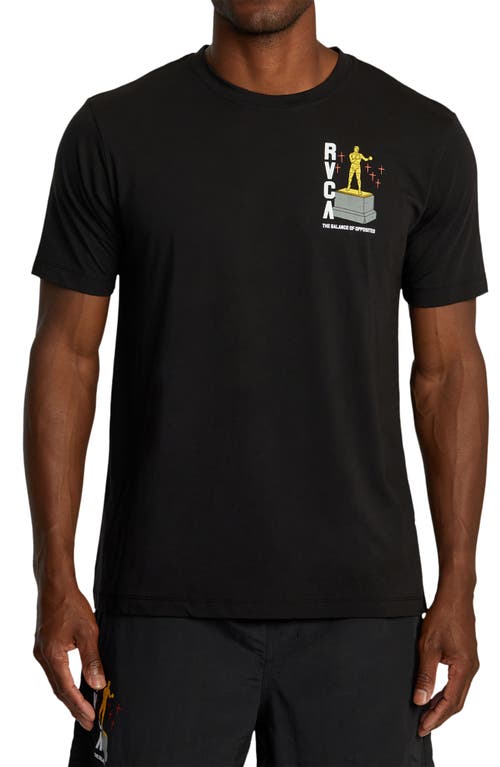 Shop Rvca Luke Boxing Trophy Performance Graphic T-shirt In Black