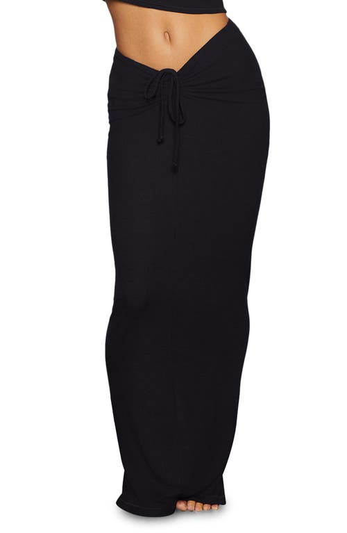 SKIMS Soft Lounge Rib Maxi Skirt in Onyx