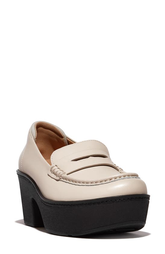 Fitflop Pilar Platform Loafer In Stone Beige