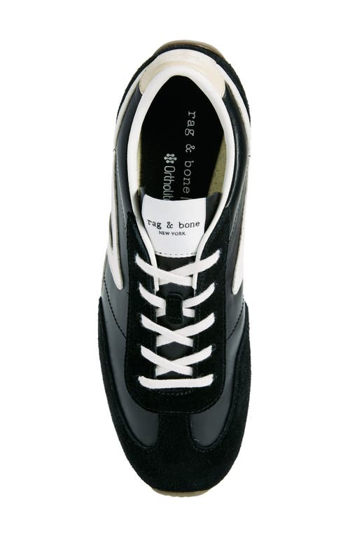 Rag & Bone Retro Slim Mixed Leather Sneakers In Black