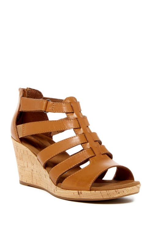 Briah Gladiator Wedge Sandal - Wide Width Available in Tan