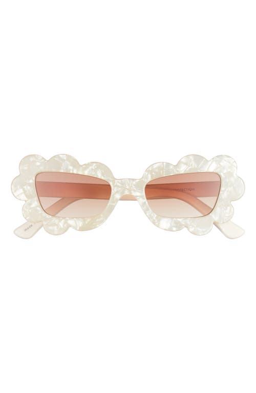50mm Scalloped Sunglasses in Ivory