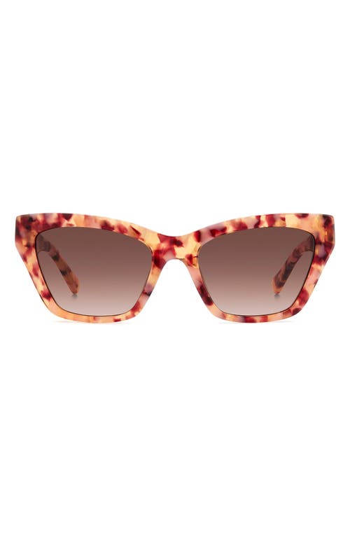 Kate Spade New York Fay 54mm Gradient Cat Eye Sunglasses In Pink Havana/brown Gradient