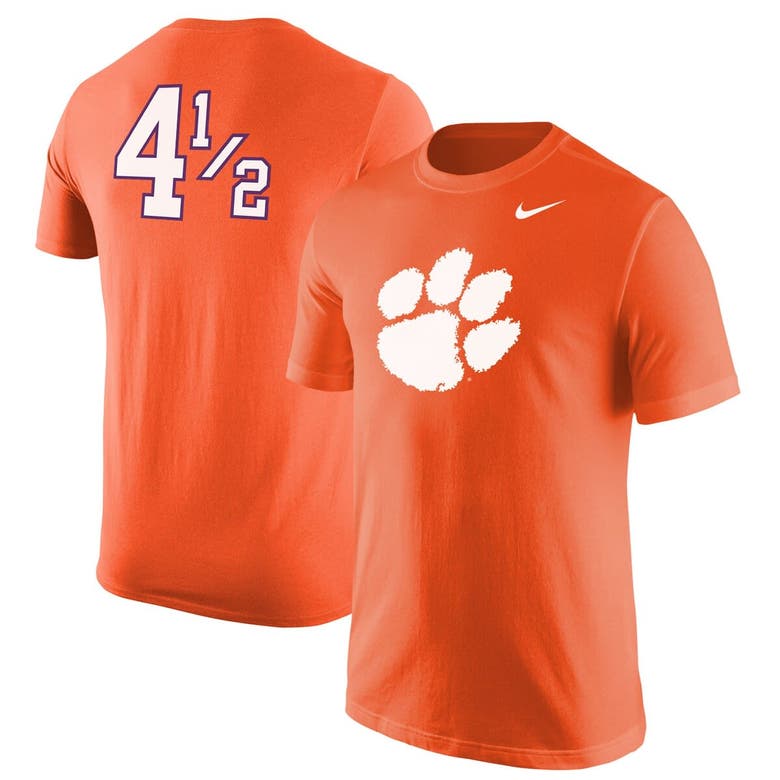 Shop Nike Orange Clemson Tigers Disney+ #4½ Player T-shirt