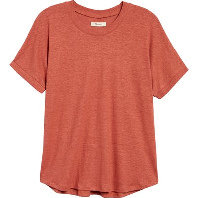 Madewell Hemp Relaxed Drapey T-Shirt, Red