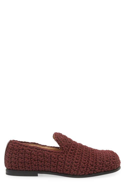 JW Anderson Popcorn Crochet Loafer Burgundy at Nordstrom,