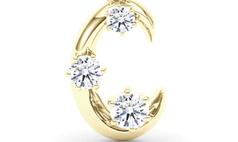 Hautecarat Graduated Lab-created Diamond Initial Letter Pendant Necklace In C - 18k Yellow Gold