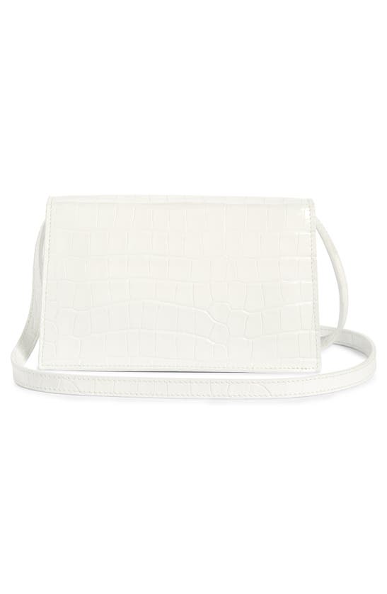Shop Coperni Mini Folder Croc Embossed Crossbody Bag In White