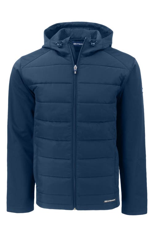 Evoke Water & Wind Resistant Insulated Quilted Recycled Polyester Puffer Jacket in Navy Blue