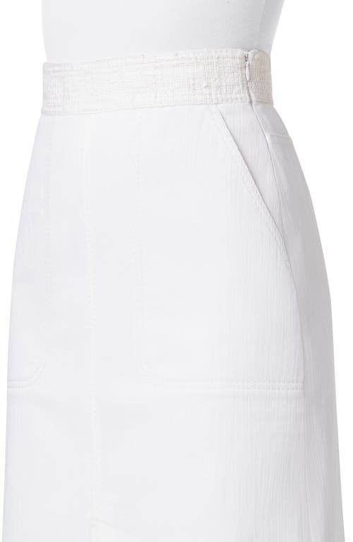 Shop Akris Punto Tweed Waistband A-line Skirt In Cream