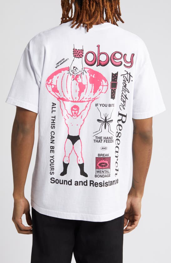Shop Obey Break Mental Bondage Graphic T-shirt In White