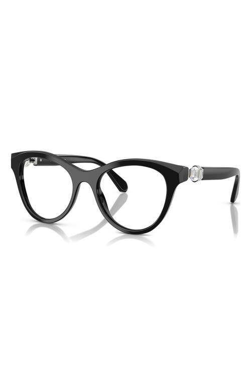 Swarovski 52mm Round Optical Glasses In Black