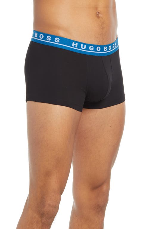 Shop Hugo Boss  Assorted 3-pack Stretch Cotton Trunks In Black Multi