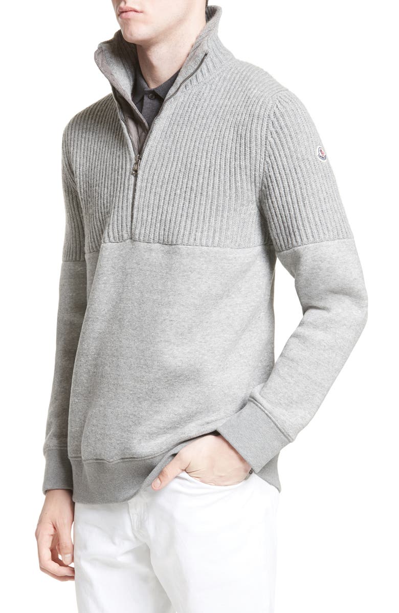 Moncler Maglione Mixed Media Half Zip Sweater | Nordstrom