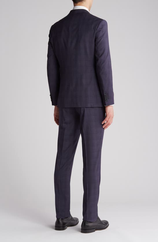 Shop English Laundry Plaid Trim Fit Peak Lapel Two-piece Suit In Gray