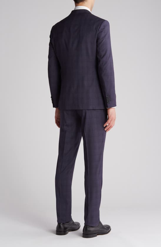English Laundry Plaid Trim Fit Peak Lapel Two-piece Suit In Gray