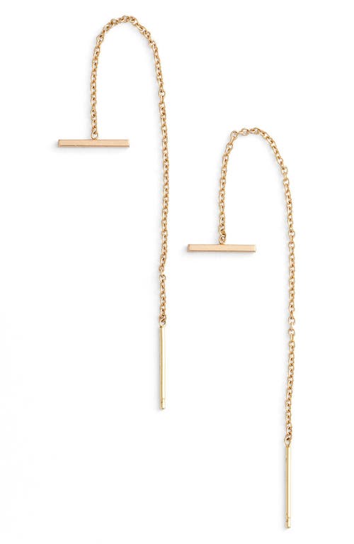 Zoë Chicco Bar Threader Earrings in Yellow Gold at Nordstrom