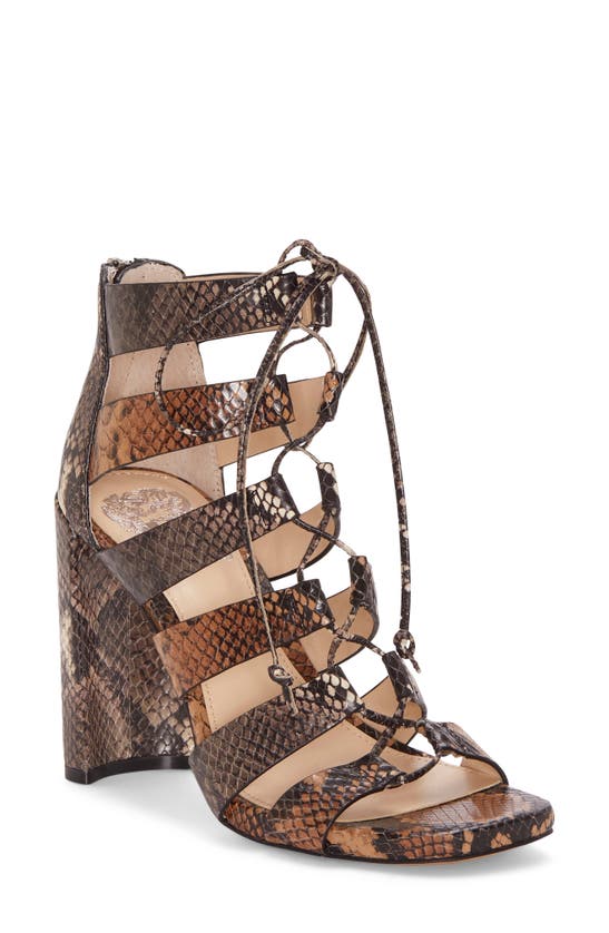Vince Camuto Phandras Sandal In Taupe/ Wooden Leather