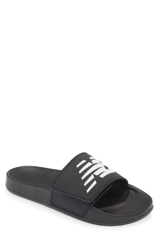 New Balance 200 Adjustable Slide Sandal In Black/ White
