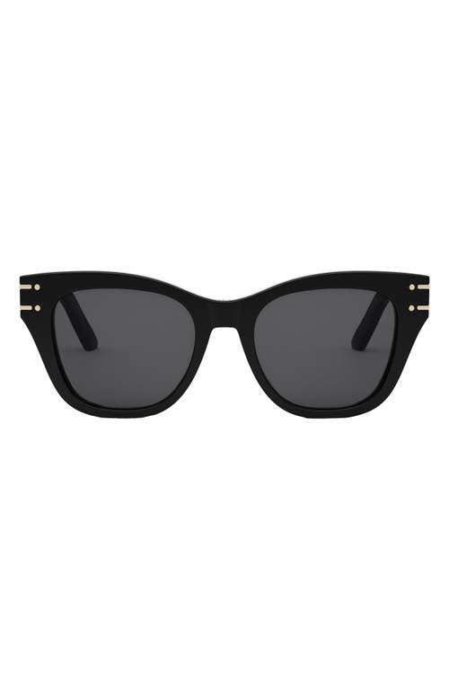 Shop Dior 'signature B4i 52mm Butterfly Sunglasses In Shiny Black/smoke