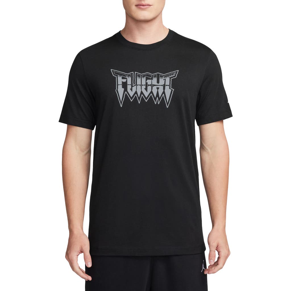 Jordan Flight Skull Graphic T-shirt In Black