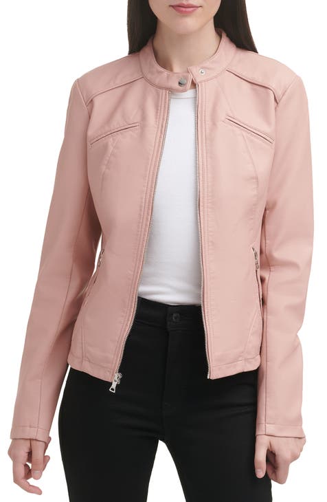 Women's Pink Leather & Faux Leather Jackets