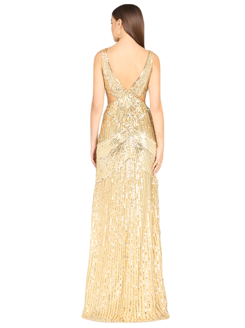 Lara New York Dahlia Sequin Prom Dress In Gold
