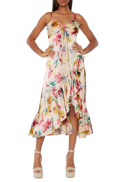 LIKELY Calista Floral Sweetheart Neck Dress in Ivory Multi
