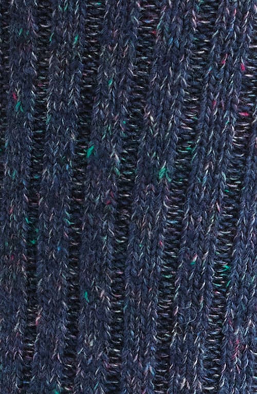 American Trench Flecked Recycled Cotton Blend Crew Socks In Denim
