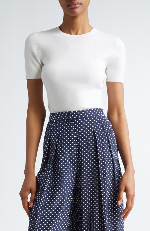 Shop Michael Kors Collection Crewneck Cashmere T-shirt Sweater In Optic White