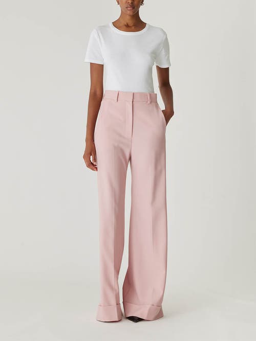 Shop Rebecca Taylor Calvary Twill Wide Leg Trouser In Calamine Pink