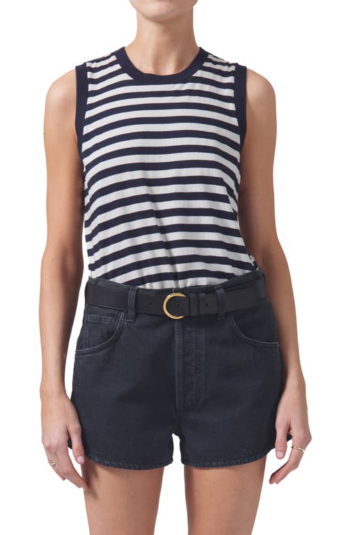 Citizens of Humanity Jessie Stripe Organic Cotton Tank Eclipse at Nordstrom,