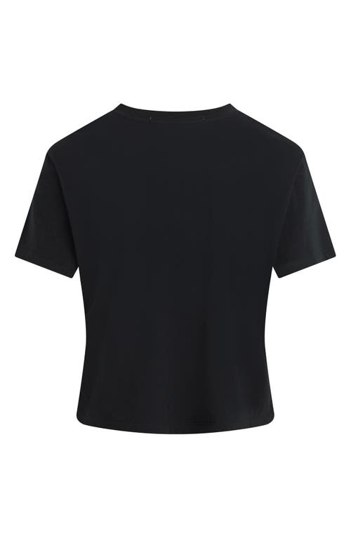Favorite Daughter Cropped Collegiate Tee In Black W/white