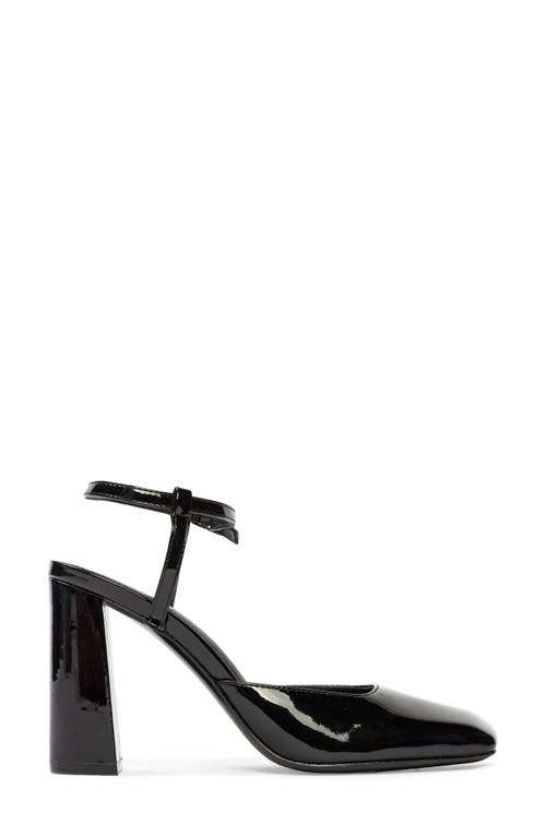 Shop Black Suede Studio Meadow 90 Ankle Strap Pump In Black Patent