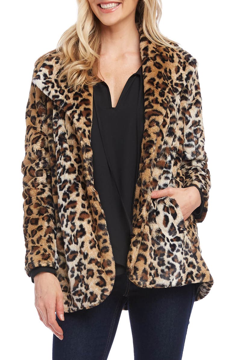 KAREN KANE Leopard Print Faux Fur Coat, Main, color, LEOPARD